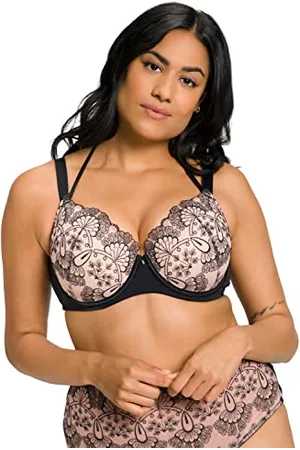Ulla Popken Damen Wire-Bra, Softcup, Avantgarde BH, , 90C