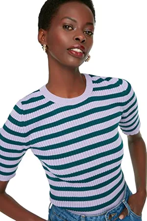 Trendyol Damen Lightweight Striped Jumper Sweater, , L EU