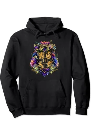 Harry Potter Hogwarts Multi-Colored Floral Crest, V-Ausschnitt, Pullover Hoodie, Langarm