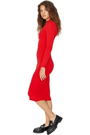 Trendyol Damen Detailed Dress Of The Red Collar Kleid, , 36 EU