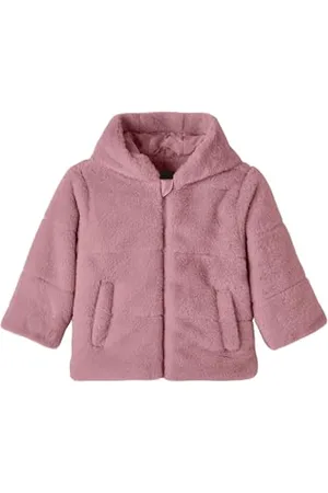 NAME IT Mädchen Nkfmila Faux Fur Jacket W Hood Pb Kurzjacke, , 116
