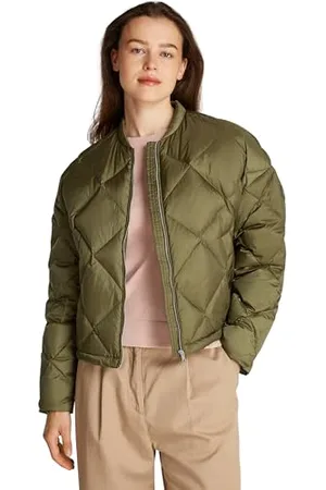 Tommy Hilfiger Damen Bomberjacke Casual Quilted Down Gesteppt, Grün (Utility Olive), XXS