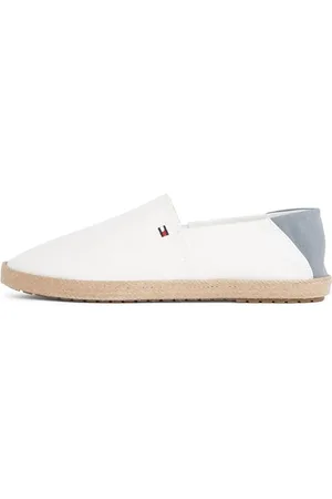 Tommy Hilfiger Herren Espadrilles Core Textile mit Logo, Weiß (Ecru), 43