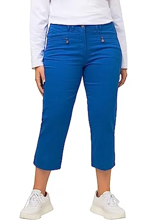 Ulla Popken Damen, große Größen, Hose Mony, wadenlang, Zipptaschen, Stretch