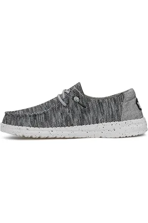 Hey dude HEYDUDE Wendy Sox Damen - Slip on Flache Schuhe - Mokassin Stil, Dark Grey, 41