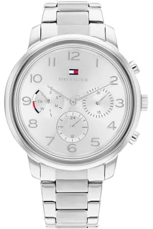 Tommy Hilfiger Multi Zifferblatt Quarz Uhr für Damen mit Silbernes Edelstahlarmband - 1782523