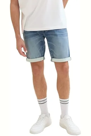 TOM TAILOR Herren Regular Fit Jeans Bermuda Shorts, Tinted Blue Denim, S