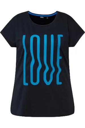 Ulla Popken Damen Schriftzug Druck, Oversize Dori 829291 T-Shirt, , 46-48