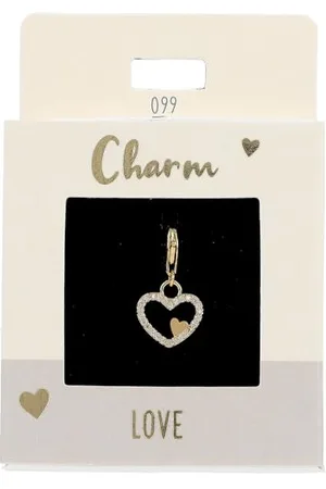 Depesche 11785-099 Charms Express yourself - Anhänger für Halsketten und Armband, Herz, vergoldet, als kleines Geschenk