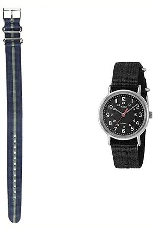 Timex Unisex Analog Quarz mit Nylon Armband T2N647 + Weekender Unisex Uhrenarmband TW7C03100