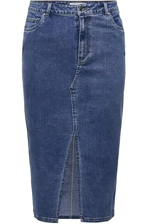 ONLY Damen CARSIRI Front Slit Skirt DNM GUA NOOS Rock, , 46