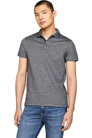 Tommy Hilfiger PRETWIST MOULINE SLIM FIT POLO Kurzarm Poloshirts Herren, , S