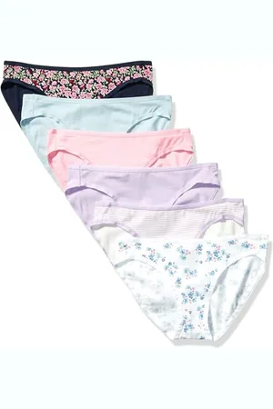 Amazon Damen Bikinihose aus Baumwolle (in Übergröße erhältlich), 6er-Pack, , 44