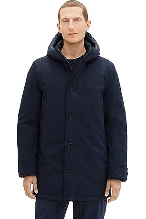 TOM TAILOR Herren 1037352 Casual Winterparka mit Kapuze, 10668-sky Captain Blue, XL
