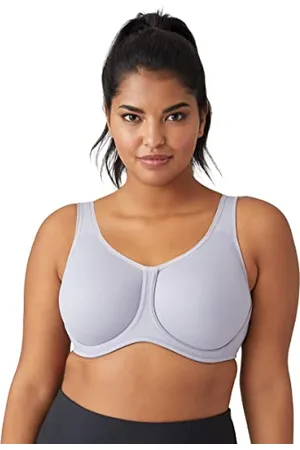 Wacoal Damen Simone Full Support Underwire Bra Sport-BH, Undurchsichtige, Lilace-Grau mit Zephyr, 85D