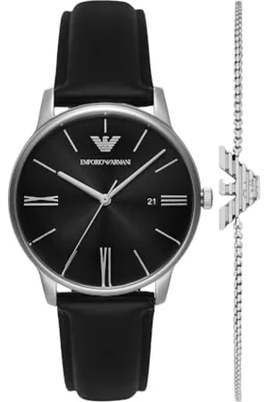 Emporio Armani Watch for Men, Quartz Movement and 42mm Case Size with Stainless Steel, Leather or Silicone Strap , 39MM
