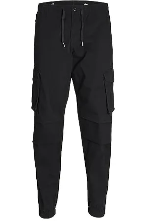 JACK & JONES Herren Cargohose JPSTKANE JJNOAH Cuffed -Relaxed Fit - S M L XL XXL, Größe:XL, Farbvariante:Black 12242264