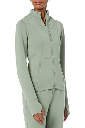 Amazon Damen Active Sweat Jacke mit durchgehendem Reißverschluss, , S