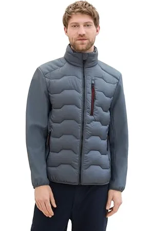 TOM TAILOR Herren 1042487 Hybrid Jacke mit Stehkragen, 28128-Stormy Teal, 3XL