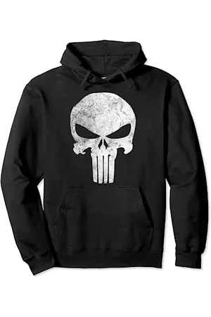 Marvel Punisher Skull Symbol Distressed Pullover Hoodie