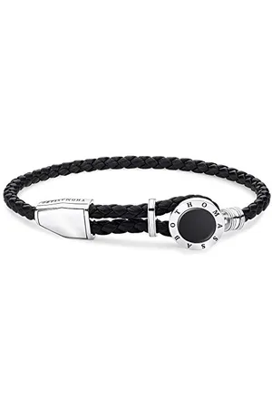 Thomas Sabo Herren Armband Leder Schwarz 925 Sterling A1864-982-11-L25v