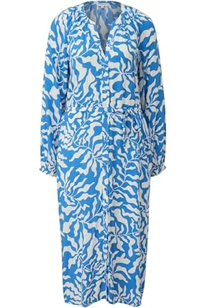 QS by s.Oliver Midi Kleid mit Allover Muster