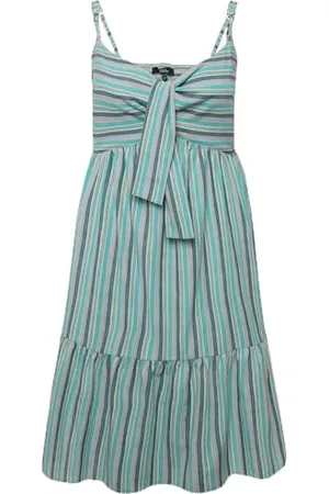 Ulla Popken Damen gestreiftes Bindeband, A-Line 829245 Kleid, , 50-52