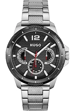 HUGO BOSS Multi Zifferblatt Quarz Uhr für Herren Kollektion #Sport mit Silbernes Edelstahlarmband - 1530195