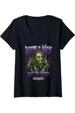 BEETLEJUICE Damen Band T-Shirt mit V-Ausschnitt