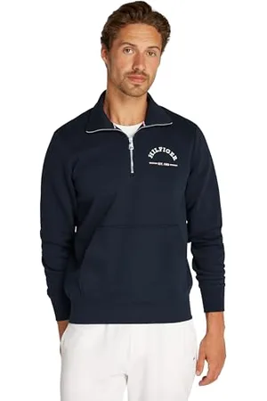 Tommy Hilfiger Herren Sweatshirt mit Reißverschluss Collar Zip ohne Kapuze, , 3XL