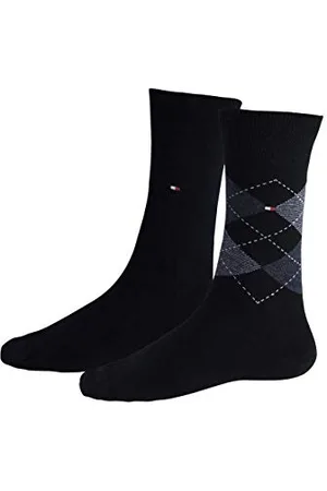 Tommy Hilfiger Herrensocken Doppelpack Rautenmuster /grau Größe 39-42