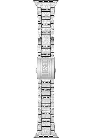 Diesel Herrenband kompatibel mit Apple Watch®, 42/44/45/49MM - 24mm Edelstahl silberfarben, DSS0017