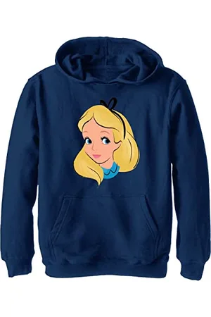 Disney Boys Alice in Wonderland Alice Big Face Hoodie Kids Athletic, Navy Blue Heather, Small US