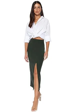 Trendyol Damen Gerade Maxi Stift Schlank Rock Skirt, , M EU