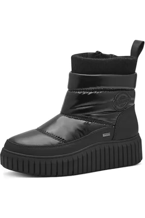 QS by s.Oliver Damen Stiefel ohne Absatz Wasserabweisend Vegan, (Black), 37 EU