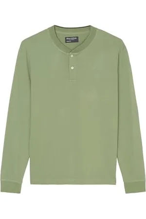 Marc O’ Polo Marc OߴPolo Herren Langarmshirt aus Bio-Baumwolle Basic, Grün (Victorian Mist), 3XL
