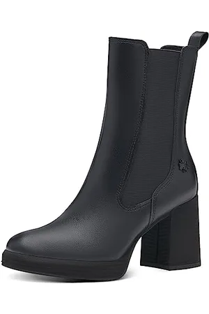 Marco Tozzi By Guido Maria Kretschmer Damen Chelsea Boots aus Kunstleder mit Absatz, (Black), 39