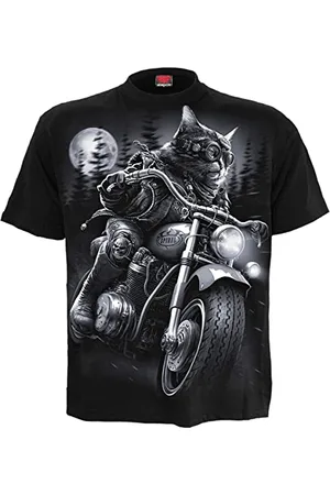 Spiral Nine Lives Männer T-Shirt XXL 100% Baumwolle Basics, Biker, Katzen, Rockwear