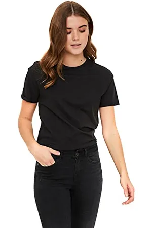 Noisy May Damen 27010978 T-Shirt, Schwarz Black, 36 (Herstellergröße: S)