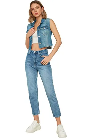 Trendyol Damen Wash High Waist Mom Jeans, , 40 EU
