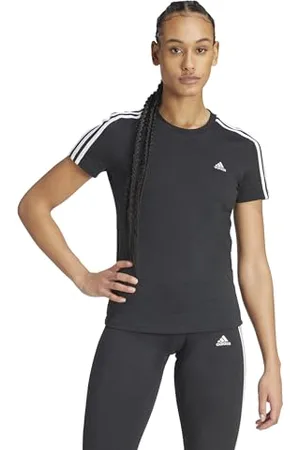 adidas Womens Essentials Slim 3-Stripes Langarm T-Shirt, , XS