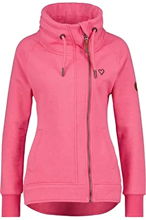 alife kickin ALIFE and Kickin MerylAK Sweatjacket – Damen Sweatjacke – Leichte Jacke mit Reißverschluss – Kurze Kapuzenjacke Perfekt für Übergangszeiten L