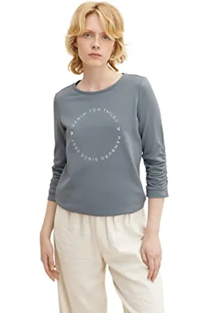 TOM TAILOR Damen Sweater mit Logo Print 1034657, , XL