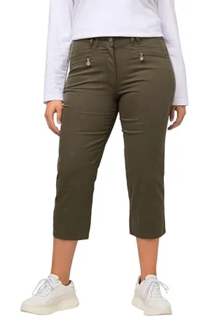 Ulla Popken Damen, große Größen, Hose Mony, wadenlang, Zipptaschen, Stretch