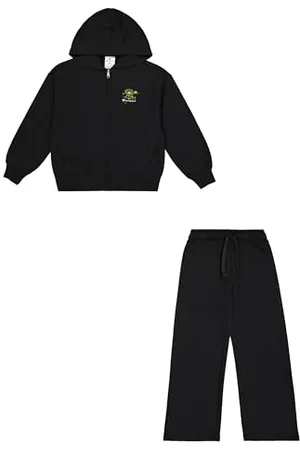 Champion Legacy Emotional Dance G (405045) – Ultraleichter, weicher, kompakter Powerblend-Fleece-Trainingsanzug mit Kapuze, Schwarz (NBK), 11–12 Jahre (L), Mädchen FW24