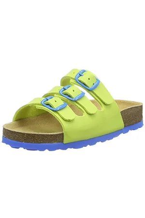 LICO Unisex Kinder BIOLINE KIDS Pantoletten, Lemon/ Blau, 27 EU