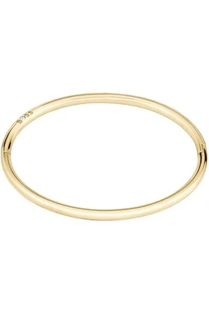 HUGO BOSS Jewelry Halskette, Armreif und Creolen für Damen Kollektion LIVE aus Gelbgoldene Edelstahl mit einem Charm