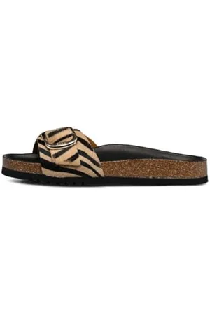 Scholl Damen Kathleen Sandale, Beige Black, 36 EU