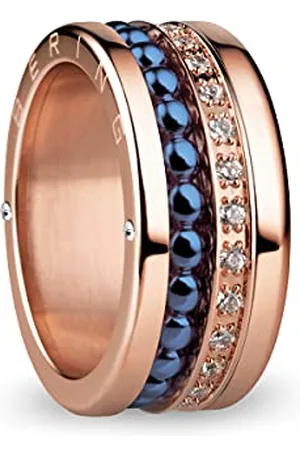 Bering Austauschbar Ringkombination für Damen in Rosé Gold & Blau mit einzigartigem Twist- & Change System, Indus