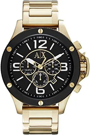 Armani Exchange Herrenuhr , Chronographenwerk, 48mm GoldEdelstahlgehäuse mit Edelstahlarmband, AX1511